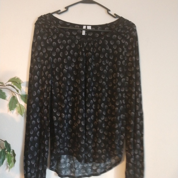 Elle Tops - Elle high/low long sleeve blouse